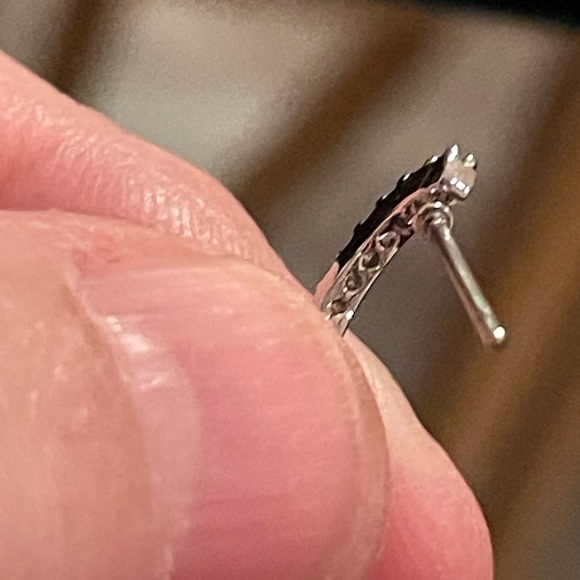 Macy's Silver and Diamond Drop Earrings - Picture 4 of 7